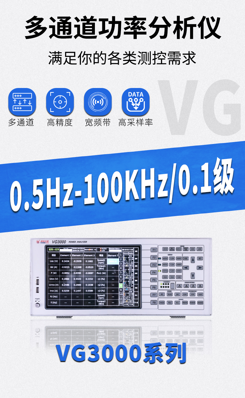 威格新品-多通道，多功能、高精度功率分析儀VG3000系列 廠家直銷 質(zhì)量保障插圖2