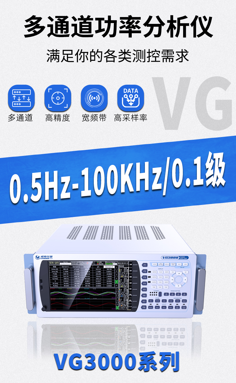 威格新品-多通道，多功能、高精度功率分析儀VG3000系列 廠家直銷 質(zhì)量保障插圖1